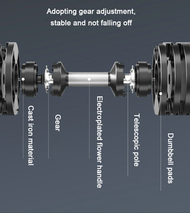 Commercial Iron Workout Fitness Round Head <strong>Dumbbell</strong> Free Weights 24kg 32kg Rubber 40kg <strong>Dumbbell</strong> Adjustable for Gym <strong>Exercise</strong> - Product Image 5