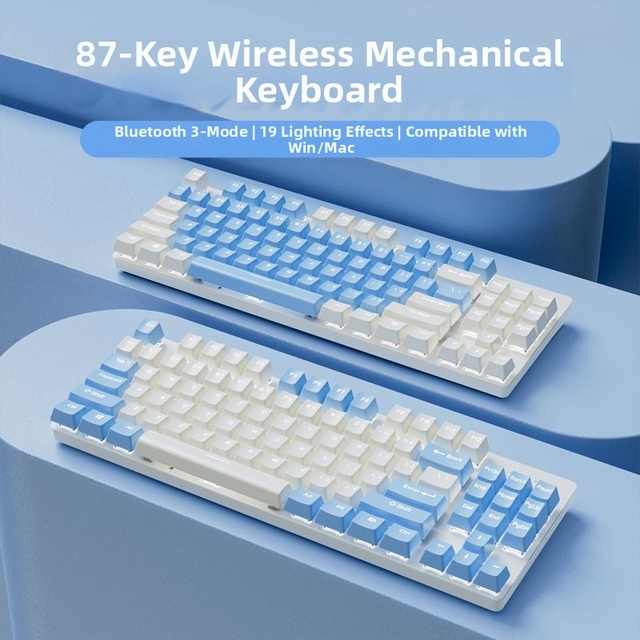 Wireless Three-mode Mechanical Keyboard Computer E-sports Games Office Wireless Three-mode Mechanical Keyboard