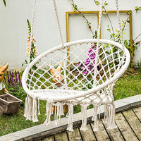 Zoshine coton fait à la main macramé suspendu hamac balançoire chaise pour intérieur extérieur Patio rond nid balançoire