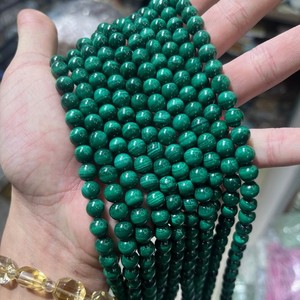Perles rondes en <span class=keywords><strong>malachite</strong></span> naturelle 6mm 8mm 10mm, perles lisses en pierre brute pour la fabrication <span class=keywords><strong>de</strong></span> bijoux - Product Image 1