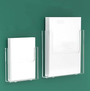 Soporte acrílico de gran capacidad para documentos montado en la pared, caja de almacenamiento de volantes organizada, estante transparente para folletos de oficina - Product Image 1