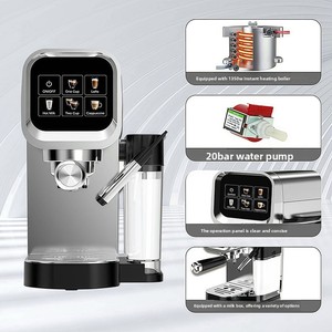 Máquina de Espresso Semiautomática de Estilo Italiano Concentrada de Fábrica para el Hogar, para Lattes y Cappuccinos, con Contenedor de Leche, ITALIAN-STY - Product Image 2
