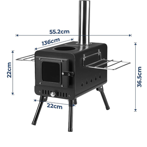 Réchaud portable à bois pour tente de camping avec pieds pliants Réchaud multi-combustibles Titan pour l'extérieur - Product Image 2