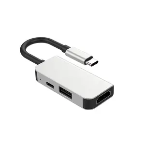 3合1 USB C至4K HDMI，带USB 3.0，适用于Macbook pro，任天堂，三星系列等的usb-c PD充电