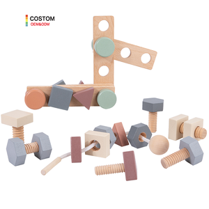 Montessori Macron legno <span class=keywords><strong>dado</strong></span> giochi educativi vite combinazione blocco filettatura perline Juguetes giocattoli per bambini ragazzi ragazze - Product Image 1