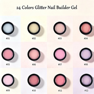 Gel de construction pailleté 30g en pot, sans HEMA ni TPO, texture gelée, or nude, gel UV LED pour extension d'ongles, pour salon de manucure - Product Image 3