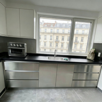 Meubles de cuisine modulaires étanches en acier inoxydable 304 de haute qualité, évier, charnière, design moderne personnalisé, panier de tiroir, robinet