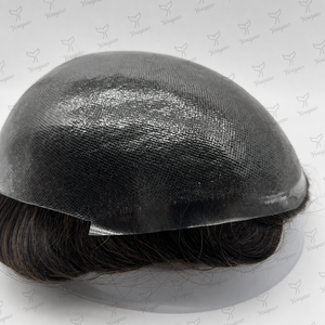 Prothèse capillaire pour <span class=keywords><strong>homme</strong></span> avec base en PU intégrale, 0,08 mm-0,10 mm, 100 % <span class=keywords><strong>cheveux</strong></span> humains indiens Remy, ligne de <span class=keywords><strong>cheveux</strong></span> invisible - Product Image 2