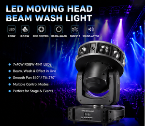 Projecteur Laser Beam à Tête Mobile 120W RGBW Pixel <span class=keywords><strong>LED</strong></span> <span class=keywords><strong>avec</strong></span> Rotation Infinie et Gyroscope pour DJ, Discothèque, Mariage, Fête, Événement - Product Image 6