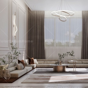 مجلس عربي مقطعي مخصص أثاث المجلس أريكة عربية أرضيات تصميم داخلي مجلس عربي - Product Image 1