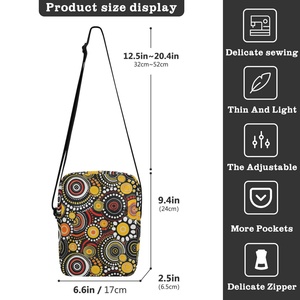 Boho Australian Aboriginal Art Design Mini Messenger Bag Custom Print Nylon Messenger Women Crossbody <b>Shoulder</b> Bag with <b>Strap</b> - Product Image 3