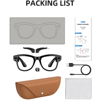 Lunettes Intelligentes M02X ProMax en Cuir Premium avec Caméra 13MP, Vidéo HD 1200P, Stabilisation Photo, Stockage 32 Go et IA Portable