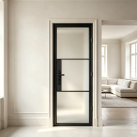 Portes battantes en acier et verre de style français pour l'intérieur des maisons et appartements, manuelles, personnalisables en taille et couleur, isolées thermiquement, pour villas et salons