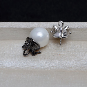 Accessoires de pendentif en argent S925, chapeau d'elfe baroque, chapeau de clown DIY, perle extraterrestre polyvalente, support creux, apprêts de bijoux 4115 - Product Image 4