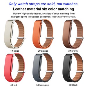 BEEFLYPOWER Nouveau <span class=keywords><strong>bracelet</strong></span> sport pour homme et femme en <span class=keywords><strong>cuir</strong></span> véritable, <span class=keywords><strong>bracelet</strong></span> de montre magnétique de remplacement pour Google <span class=keywords><strong>Fitbit</strong></span> Air - Product Image 2
