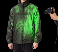 Veste à capuche thermochromique pour homme, imperméable, coupe-vent, séchage rapide, légère, grande taille, streetwear décontracté, randonnée en plein air