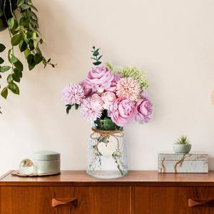 Jarrón de cristal ondulado de agua de estilo moderno, cuerda de cáñamo, 6,3 pulgadas, Vintage Decoración de mesa, aniversario, hecho en China - Product Image 5