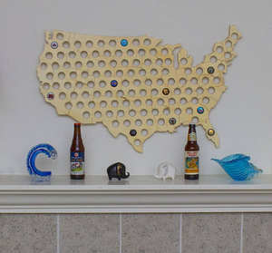 Support à bière en bois découpé, 50 États, pour tous types de bières du Texas, bois brillant, contreplaqué de bouleau clair, excellent cadeau pour la fête des pères - Product Image 3