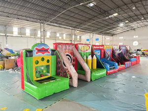 Nhà nảy bơm hơi lớn thú vị và giá rẻ với đường trượt nước đôi, kết hợp leo núi, lâu đài nhảy không khí mềm - Product Image 2