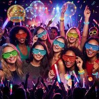 Lunettes de rave LED colorées et clignotantes, déguisement de DJ pour Halloween, Thanksgiving, décorations de fête lumineuses variées en plastique, pour enfants