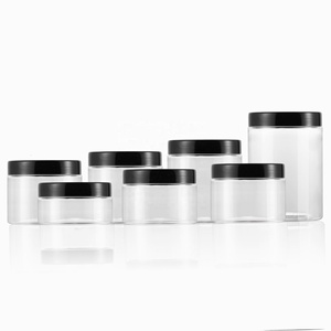 Custom 100Ml 200Ml 8Oz 300Ml 12Oz 500Ml White Black Amber Wide Mouth Cosmetic <b>Containers</b> <b>Plastic</b> Pet Jar With Aluminum Lid - Product Image 1