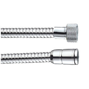 Tuyau de douche 125 cm chromé à double sertissage avec arrêt de sécurité pour plomberie - Product Image 1