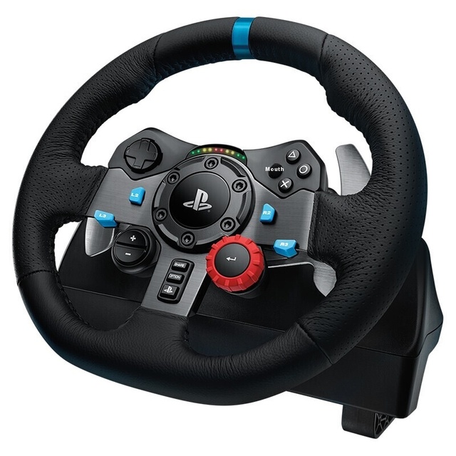 Logitech G29 Real Leather Racing Wheel Pedals Driving Force Shifter Force for PS5 for PS4 PC Black Guitar Game Accessory