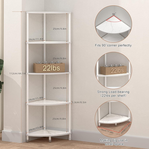 Étagère d'angle haute à 5 niveaux, organisateur peu encombrant pour salle de bain, <span class=keywords><strong>cuisine</strong></span> et salon - Product Image 2