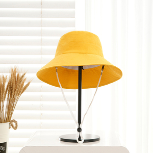 Mũ rộng vành mùa hè chất liệu cotton linen, họa tiết hoạt hình, nhiều màu sắc, có dây quấn cổ, dành cho nữ, thích hợp đi biển - Product Image 6