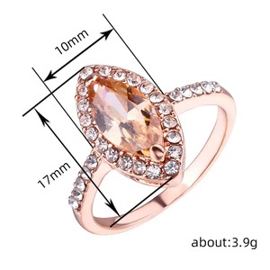 Anello da donna alla moda con zircone marquise rosa intarsiato, elegante fascia per fidanzamento, banchetti e uso quotidiano, ornamento raffinato - Product Image 4