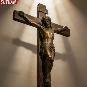 Sculpture religieuse catholique d'extérieur - Modèle de Jésus-Christ en bronze poli grandeur nature personnalisé SYKD007 Art religieux d'extérieur S - Product Image 2