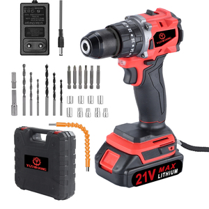 Taladro de impacto inalámbrico de 21 V, juego de herramientas eléctricas para el hogar con velocidad variable, mini taladro manual, personalizable OEM - Product Image 2