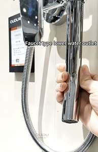 Kit <span class=keywords><strong>de</strong></span> <span class=keywords><strong>douche</strong></span> moderne chromé avec valve en laiton, porte-savon, sortie <span class=keywords><strong>d</strong></span>'eau à trois voies, barre coulissante, pour hôtels, villas et appartements, jet doux et fonction pause - Product Image 4