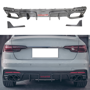 Lèvre de diffuseur arrière en fibre de carbone sèche pour Audi A4 <span class=keywords><strong>S4</strong></span> B9 Pa <span class=keywords><strong>2021</strong></span> + - Product Image 4