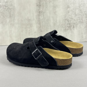 Birkenstocks – Sabots en cuir fermés tendance, mules personnalisées, <span class=keywords><strong>chaussures</strong></span> décontractées mi-ouvertes pour hommes et femmes, pantoufles légères en cuir véritable - Product Image 4