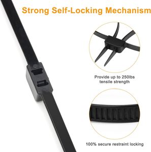 Nhiệm vụ nặng nề Zip Tie Flex còng dùng một lần Nylon đôi còng UV chịu nhiệt - Product Image 3