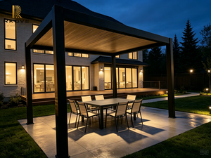 Pérgola Moderna de Aluminio ARKOVE con Recubrimiento de Polvo Negro, Cubierta Rectangular para Patio Exterior - Product Image 5