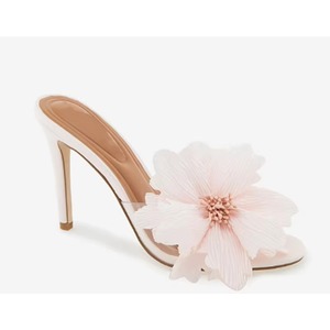 New Summer Fashion Elegant Causal Pumps Open Toe Comfort <b>Slip</b> on Transparent Upper with Flower Thin High Heel for <b>Women</b> - Product Image 1