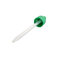 Bouchon compte-gouttes à vis en plastique PP vert côtelé 24/410 avec pipette en plastique et tête en caoutchouc