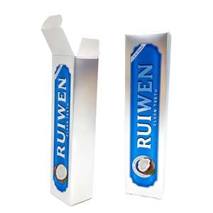 Boîte de dentifrice haut de gamme avec logo personnalisé, emballage de dentifrice écologique imprimé à l'encre de soja - Product Image 1