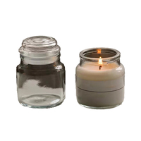 Vente en gros personnalisé 90g de thé transparent bleu vert bougie bocal en verre exquis et beau couvercle en verre bouchon en bois