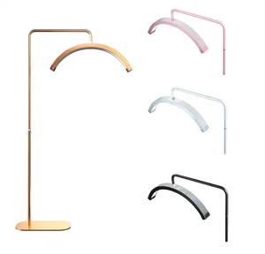 Nouveau support de sol rétractable noir, blanc et or de 24 pouces avec rotation à 360 degrés, pince à cils de salon de beauté avec lumière lunaire LED - Product Image 2