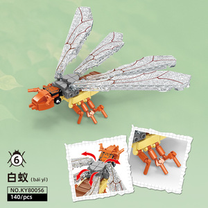 Modelo de ensamblaje de la familia de insectos brillantes: <span class=keywords><strong>Mantis</strong></span>, abeja, polilla tigre, insecto de lazosa - Juguete de bloques de construcción para niños - Product Image 4