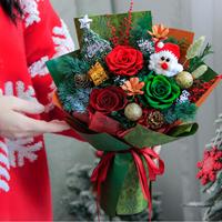 Cadeaux de Noël Lovebay, bouquet de fleurs séchées réelles au toucher naturel, fleurs éternelles, roses préservées