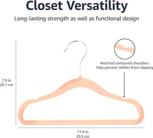 Kids Velvet Coat <b>Hangers</b> Custom Color Non Slip Stainless Steel Hooks Thin & Light Wardrobe Use High Quality Children's <b>Hanger</b> - Product Image 3
