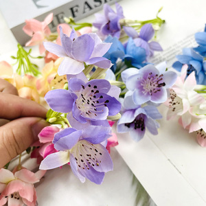 Flor de loto artificial de 3 puntas, mini flor de seda para diademas, coronas, accesorios de fotografía de bodas, decoración del hogar. - Product Image 2
