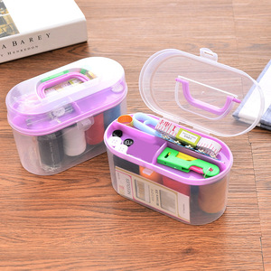10-piece sewing <b>kit</b> with gold-tailed needles, large household sewing <b>tools</b>, ruler, portable travel sewing needle and thread <b>bag</b> - Product Image 1