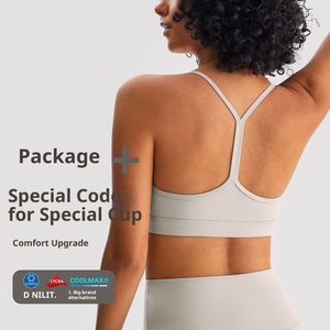 Top Deportivo Transpirable sin Costuras para <span class=keywords><strong>Mujer</strong></span>, de Nailon y Elastano, Cuello Redondo Delantero, Tirantes Finos, Almohadillas Extraíbles, Elástico en Cuatro Direcciones, para Yoga y Gimnasio - Product Image 2