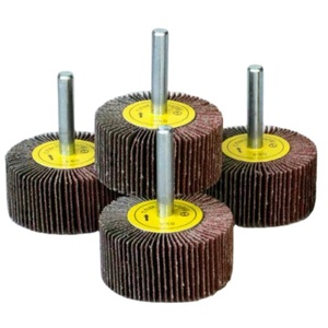 Roue à lamelles montée <span class=keywords><strong>de</strong></span> 25mm avec arbre <span class=keywords><strong>de</strong></span> 6mm pour le meulage et le polissage <span class=keywords><strong>de</strong></span> l'acier inoxydable et du métal - Product Image 1