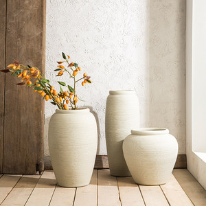 Vase en céramique de Jingdezhen, style nordique, pour salon, arrangement floral, fleurs séchées, <span class=keywords><strong>pot</strong></span> en céramique blanc pour le sol, moderne et simple - Product Image 4